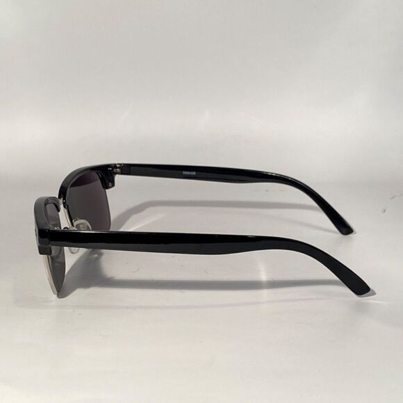 1346 Sunglasses Silver Frames Black Eyebrow Black Lens NWT - Picture 4 of 9